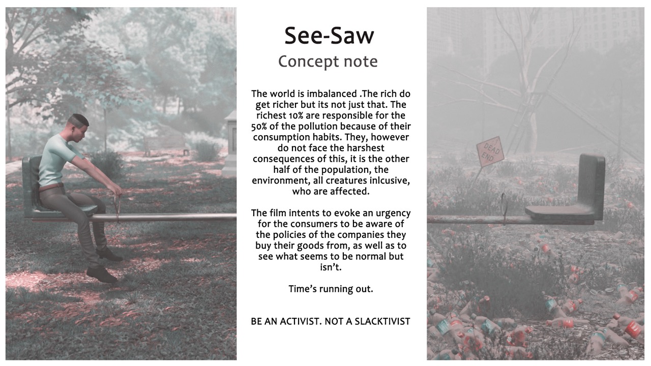 Concept art from See-Saw, a 3D short film about inequality and climate